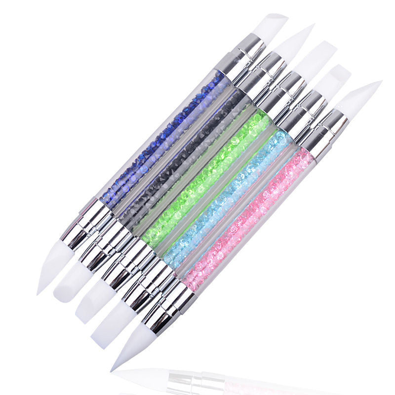 Toopoot 2017 Women Pencil Strass Head Nail Art Brush Nail Silicone Brushes With Acrylic Strap Top Quality