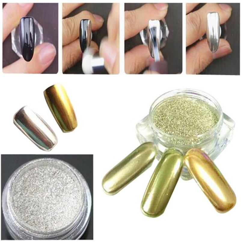 Toopoot 2017 Women Professional 1g/Box Gold Sliver Nail Glitter Powder Shinning Nail Art Mirror Chrome Pigment Top Quality