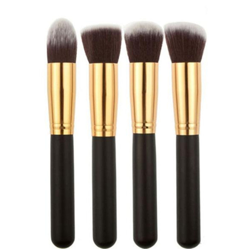 Toopoot 2017 Women Professional 4 Pcs Black Synthetic Flat Foundation Single Cosmetic Makeup Brushes Top Quality