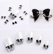 Toopoot's Vestido 2017 DIY 10 pcs 3D Black Alloy Rhinestones Bow Tie Glitters Slice Dot Nail Art Decoration Nails professional