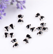 Toopoot's Vestido 2017 DIY 10 pcs 3D Black Alloy Rhinestones Bow Tie Glitters Slice Dot Nail Art Decoration Nails professional