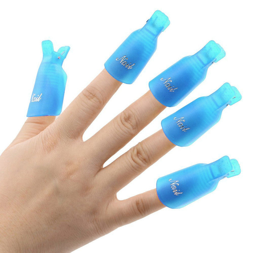 Toopoot's Vestido 2017 DIY 10PC Plastic Nail Art decorations Soak Off Cap Clip UV Gel Polish Remover Wrap Nails Prego para unha