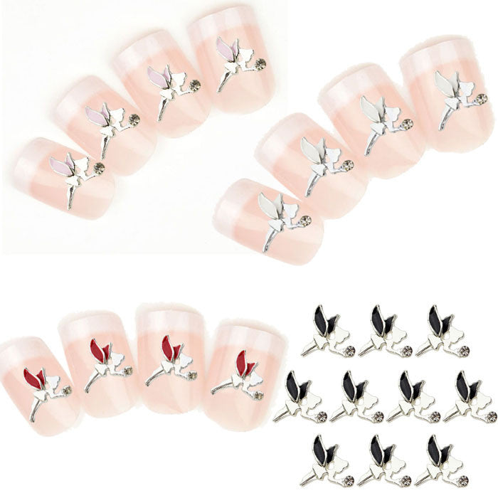Toopoot's Vestido 2017 DIY 10PCS 3D Alloy Rhinestones Fairy Angel Nail Art decorations Tips Nails professional Prego para unha