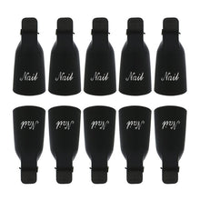 Toopoot's Vestido 2017 DIY 10pcs Plastic Nail Art Soak Off Cap Clip UV Gel Polish Remover Wrap Tool Black Nails professional