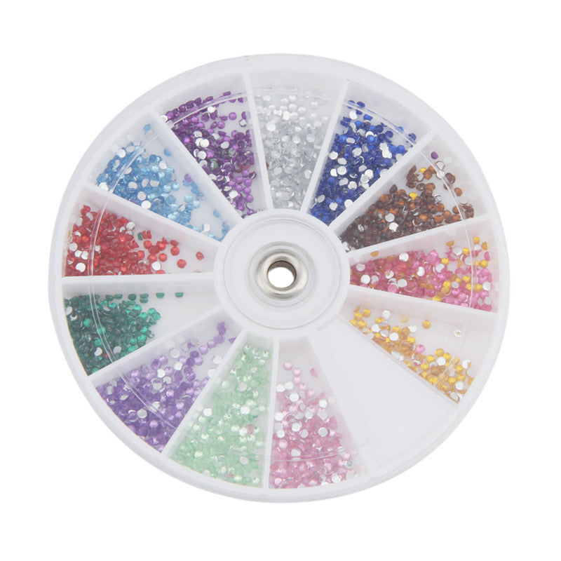 Toopoot's Vestido 2017 DIY 12 Color 1.5mm Mixed Glitters Nail Art decorations Rhinestone Nails professional Prego para unha