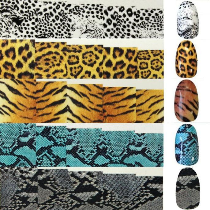 Toopoot's Vestido 2017 DIY Nail Art Decals Wraps Tiger Print Animal Water Transfer Stickers Nails professional Prego para unha
