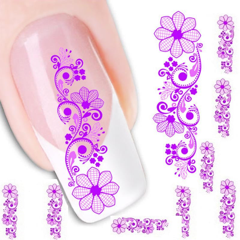 Toopoot's Vestido 2017 DIY Water Transfer Slide Decal Sticker Nail Art decorations Tips Toe Nails professional Prego para unha