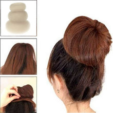 Toopoot's Vestido 2017 Professional 3Pcs Sponge Women Hair Bun Ring Donut Shaper Maker 3 Sizes Beige