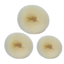 Toopoot's Vestido 2017 Professional 3Pcs Sponge Women Hair Bun Ring Donut Shaper Maker 3 Sizes Beige