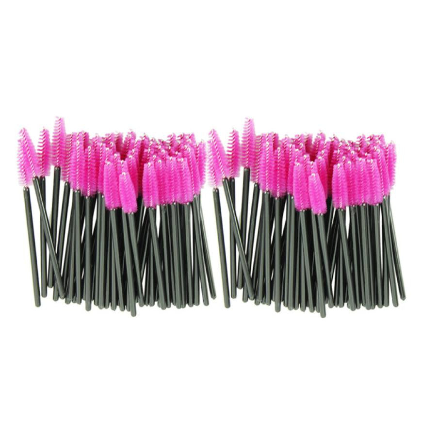 Toopoot's vestidos 2017 100pcs/lot make up brush Pink synthetic fiber One-Off Disposable Eyelash Brush #AP5