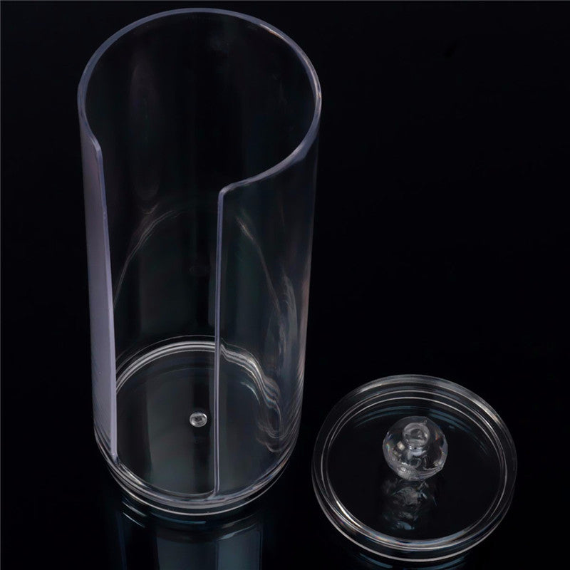 Transparent Round Container Storage Case Makeup Cotton Pad Box Nail Art Remover Paper Wipe Plastic Storage Box
