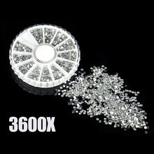 UV Gel Nail UV Builder Gel Clear Art Manicure Tips Glue & 3600Pcs Nail Art Round Rhinestone Glitter Tip Wheel
