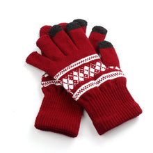 Unisex Glove Warm Knitted Screen Gloves Printing Geometric Soft Warm Knitted Gloves Luva Inverno#A11
