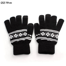 Unisex Glove Warm Knitted Screen Gloves Printing Geometric Soft Warm Knitted Gloves Luva Inverno#A11