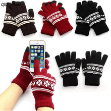 Unisex Glove Warm Knitted Screen Gloves Printing Geometric Soft Warm Knitted Gloves Luva Inverno#A11