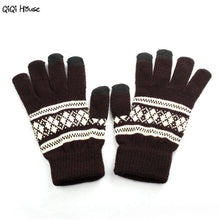 Unisex Glove Warm Knitted Screen Gloves Printing Geometric Soft Warm Knitted Gloves Luva Inverno#A11