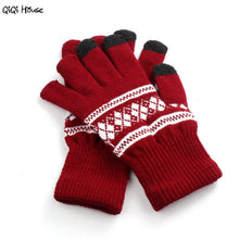 Unisex Glove Warm Knitted Screen Gloves Printing Geometric Soft Warm Knitted Gloves Luva Inverno#A11
