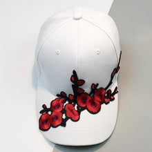 Unisex Women Baseball Cap 2017 Summer Women Men Couple Plum Blossom Snapback Hip Hop Flat Hats Black White Casquette Bone #01