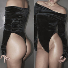 Velvet Bodysuits Sexy Off Shoulder Slim Sexy Club Jumpsuits One Piece Bodysuits For Women Party Strapless Jumpsuit#121