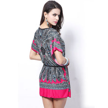 Vestido Above Knee, Mini 2015 Promotion Rushed Natural Party Dresses Women Retro Ethnic Print Boho Skater Batwing Mini Dress