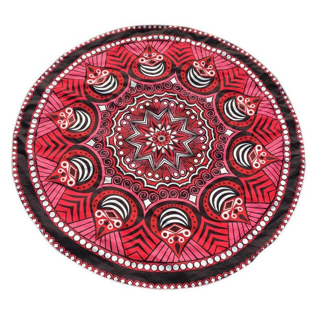 Vintage Shawls And Scarves Bohemian Round Beach Towel Beach Picnic Blanket Fulares Mujer#212