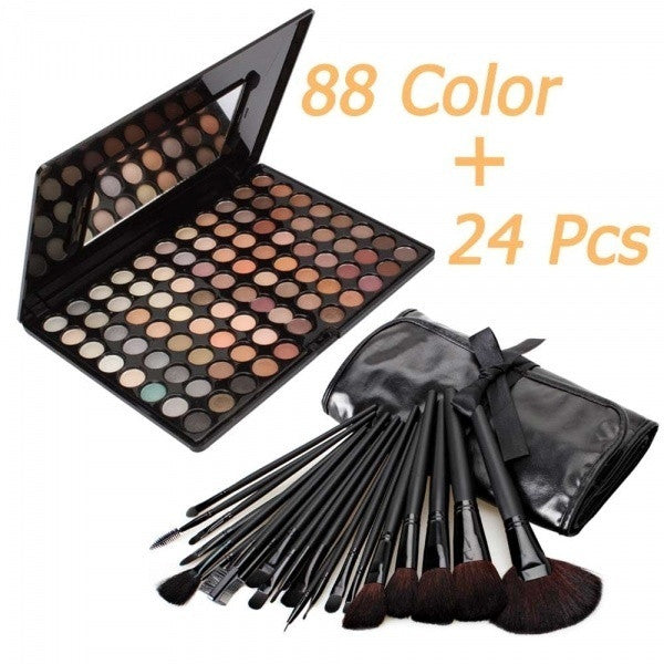 Warm Eye Shadow Warm Eyeshadow Palette with 24 pcs Makeup Brushes Set Hot