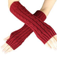 Warm Winter Gloves Women Knitted Warm Arm Fingerless Gloves Luvas De Inverno#A11