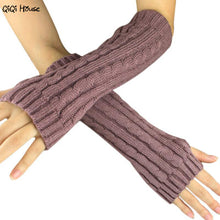 Warm Winter Gloves Women Knitted Warm Arm Fingerless Gloves Luvas De Inverno#A11