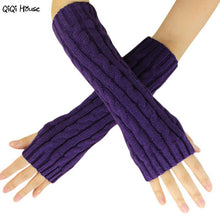 Warm Winter Gloves Women Knitted Warm Arm Fingerless Gloves Luvas De Inverno#A11