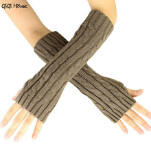 Warm Winter Gloves Women Knitted Warm Arm Fingerless Gloves Luvas De Inverno#A11