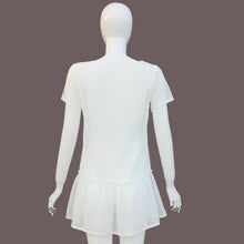 White Chiffon Lace Splice Dress A-Line Short Sleeve Loose Chiffon Mini Dress Vestidos Largos De Verano#3546
