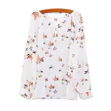 White Lace Blouse Chiffon Long Sleeve Loose Tops Ladies Office Printing Tether Floral Blouse Blusas Mujer#A117
