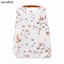 White Lace Blouse Chiffon Long Sleeve Loose Tops Ladies Office Printing Tether Floral Blouse Blusas Mujer#A117