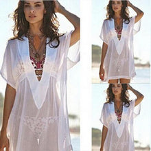 White Transparent Women Chiffon Tops Cover Up Swimsuit Beach Long Style Tee Shirt Bathing Tops Ladies #23