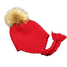 Winter 2016 Children Cute beanies knitted wool Skullies casual Hats For Boys Girls Faux fur pompom solid cap Kids Gorros
