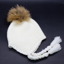 Winter 2016 Children Cute beanies knitted wool Skullies casual Hats For Boys Girls Faux fur pompom solid cap Kids Gorros