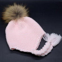 Winter 2016 Children Cute beanies knitted wool Skullies casual Hats For Boys Girls Faux fur pompom solid cap Kids Gorros