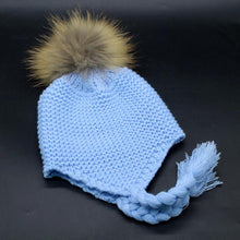 Winter 2016 Children Cute beanies knitted wool Skullies casual Hats For Boys Girls Faux fur pompom solid cap Kids Gorros