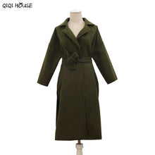 Winter Coat Lady Warm Long Windbreaker Elegant Army Green Parka Coat Lacing Loose Coat Casacos De Inverno Feminino#C115