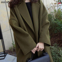 Winter Coat Lady Warm Long Windbreaker Elegant Army Green Parka Coat Lacing Loose Coat Casacos De Inverno Feminino#C115