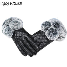 Winter Gloves Women Fur Cute Hairball Winter Warm Leather Gloves Elegant Luvas De Couro Winter Gloves #B817