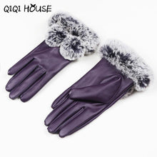 Winter Gloves Women Fur Cute Hairball Winter Warm Leather Gloves Elegant Luvas De Couro Winter Gloves #B817