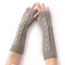 Winter Spring 2016 Women's Knitted Long Gloves Solid Soft Warm Elbow Length Fashion Gloves For Female Women Fingerless Mittens