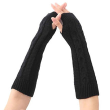 Winter Spring 2016 Women's Knitted Long Gloves Solid Soft Warm Elbow Length Fashion Gloves For Female Women Fingerless Mittens