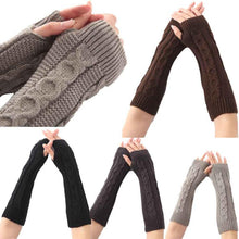 Winter Spring 2016 Women's Knitted Long Gloves Solid Soft Warm Elbow Length Fashion Gloves For Female Women Fingerless Mittens