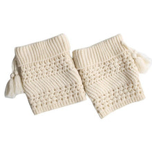Winter Stockings Warm Autumn Knitting Tassel Solid Boots Cover Short Leg Warmers Calze Lunghe Donna#B824