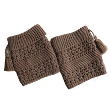 Winter Stockings Warm Autumn Knitting Tassel Solid Boots Cover Short Leg Warmers Calze Lunghe Donna#B824
