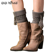 Winter Stockings Warm Autumn Knitting Tassel Solid Boots Cover Short Leg Warmers Calze Lunghe Donna#B824
