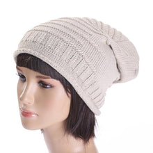 Winter Warm Knitting Wool Women Crochet Simple Desgin Outdoors Solid Elastic Beanies Female Hats Women #1129