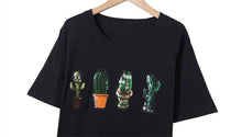 Woherb Causal Cactus Sequined T-shirt 2017 Summer Women Harajuku O-neck Short Sleeves Tops Tee Large Size Punk Shirts 33112